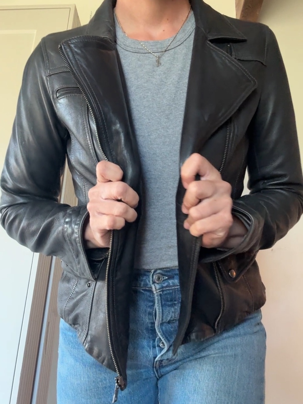 Banana Republic Black Leather Moto Jacket